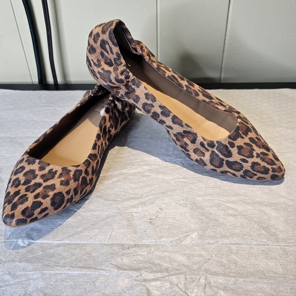 KAARI Blue Leopard Flats Size 8